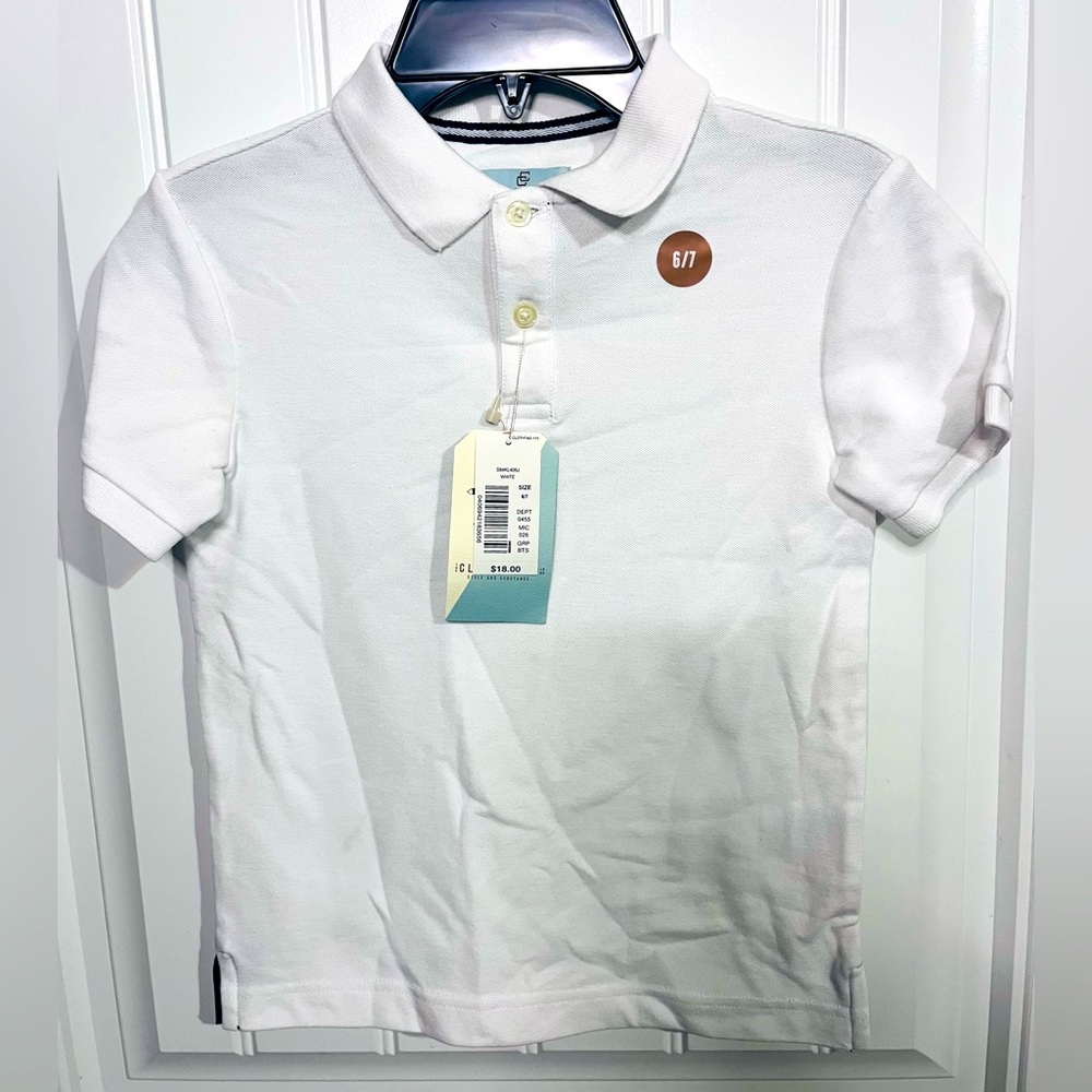 CLASS/CLUB 💥NEW NWT💥 boys white polo shirt Size 6/7